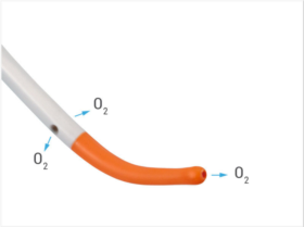 MULTIFUNCTIONAL TIP - Preformed, soft and coloured distal tip enhances patient safety. 3 outlets for O2 administration provide oxygenflow to prevent hypoxia.