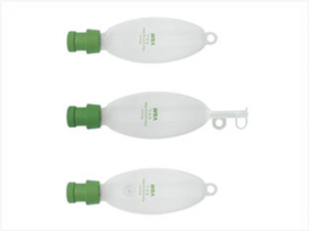 REBREATHING BAGS transparent, made of silicone, reusable, with open tube connection and cap with 5 mm hole