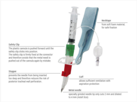 Quicktrach II kaflı, emniyet klipsi ve özel metal iğnenin ilave özelliklerini alır. Yetişkinler için uygun (ID 4 mm).